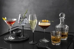 Manufacture Rock champagneglas 26 cl 4-pack, Transparant-zwart