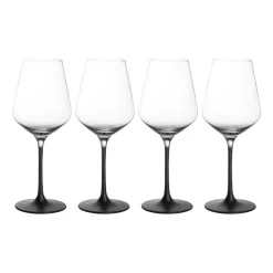 Manufacture Rock wittewijnglas 38 cl 4-pack, Transparant-zwart
