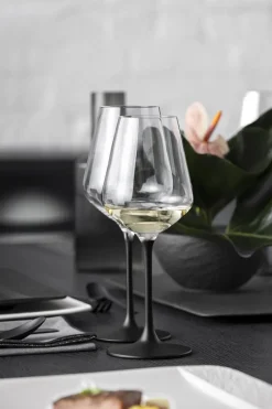 Manufacture Rock wittewijnglas 38 cl 4-pack, Transparant-zwart