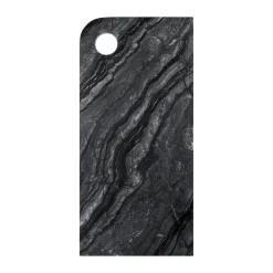 Marble dienblad large 18x38 cm, Black-grey