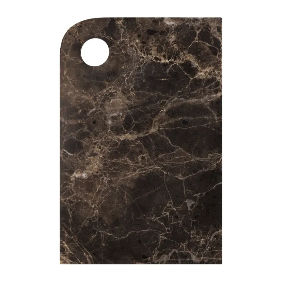 Marble serveerblad medium 20x30 cm, Brown