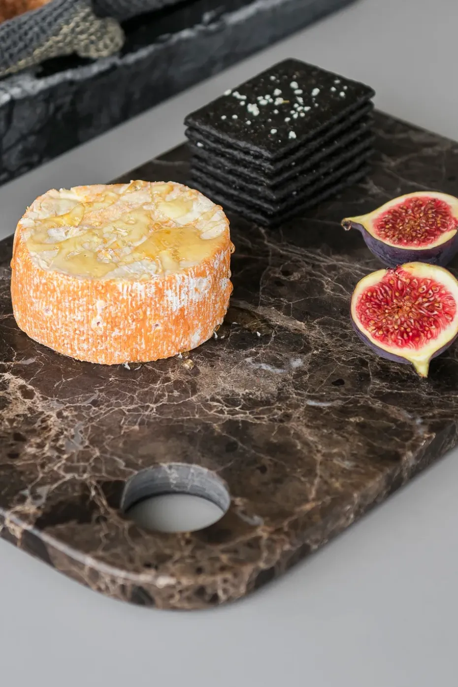 Marble serveerblad medium 20x30 cm, Brown