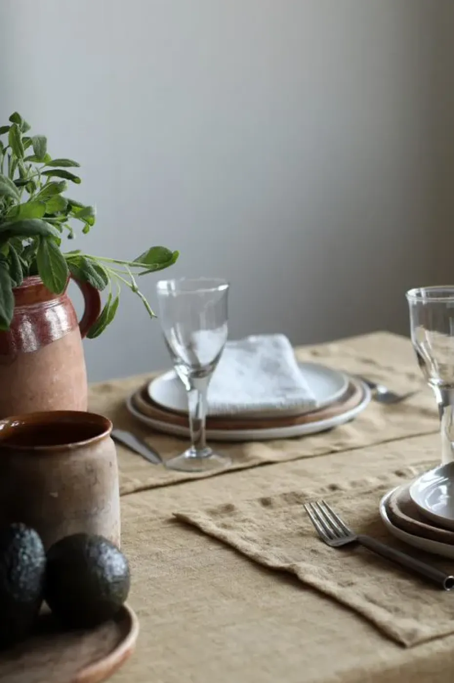 Marion tafelkleed linnen 145x270 cm, Pampas