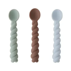 Mellow lepel 3-pack, Dusty Blue-taupe-pale mint