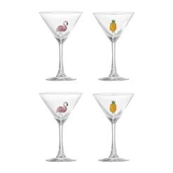 Misa cocktailglas 17 cl 4-delig, Clear-flamingo, clear-pineapple