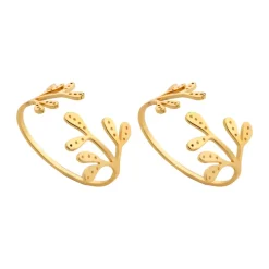 Mistletoe servetring 2-pack, Brass