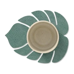 Monstera Leaf Hippo onderzetter, Pastelgroen