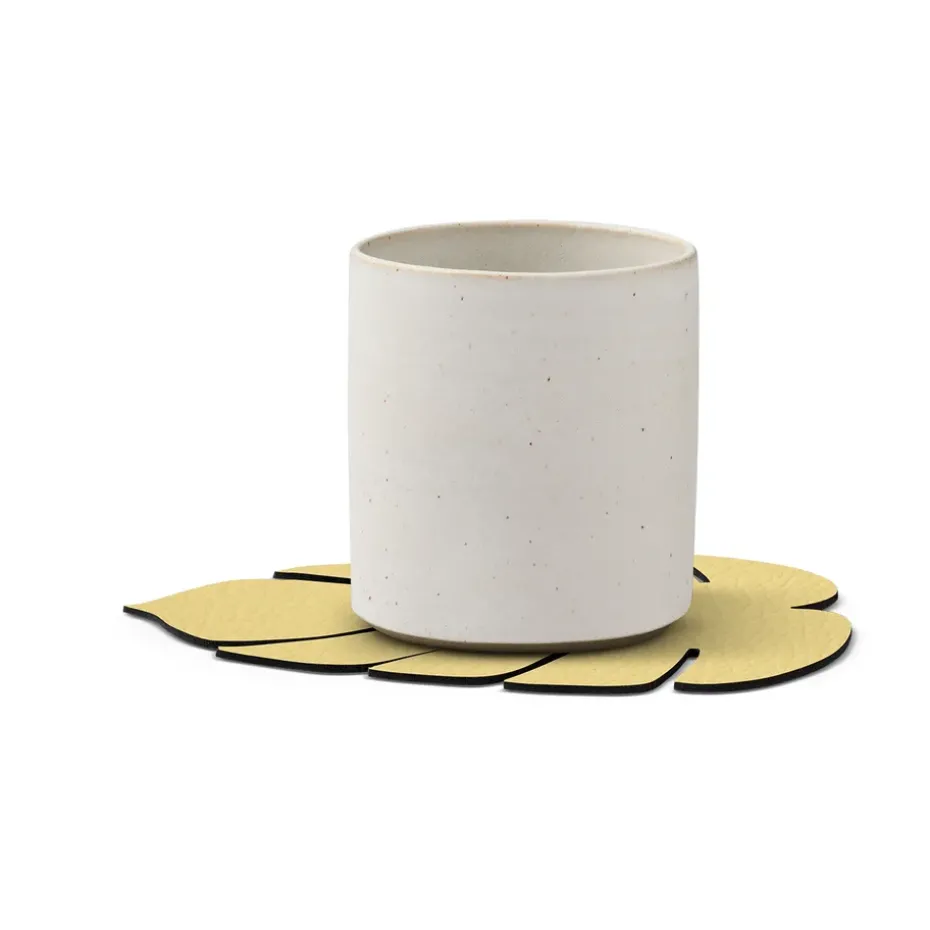 Monstera Leaf Hippo onderzetter, Goud