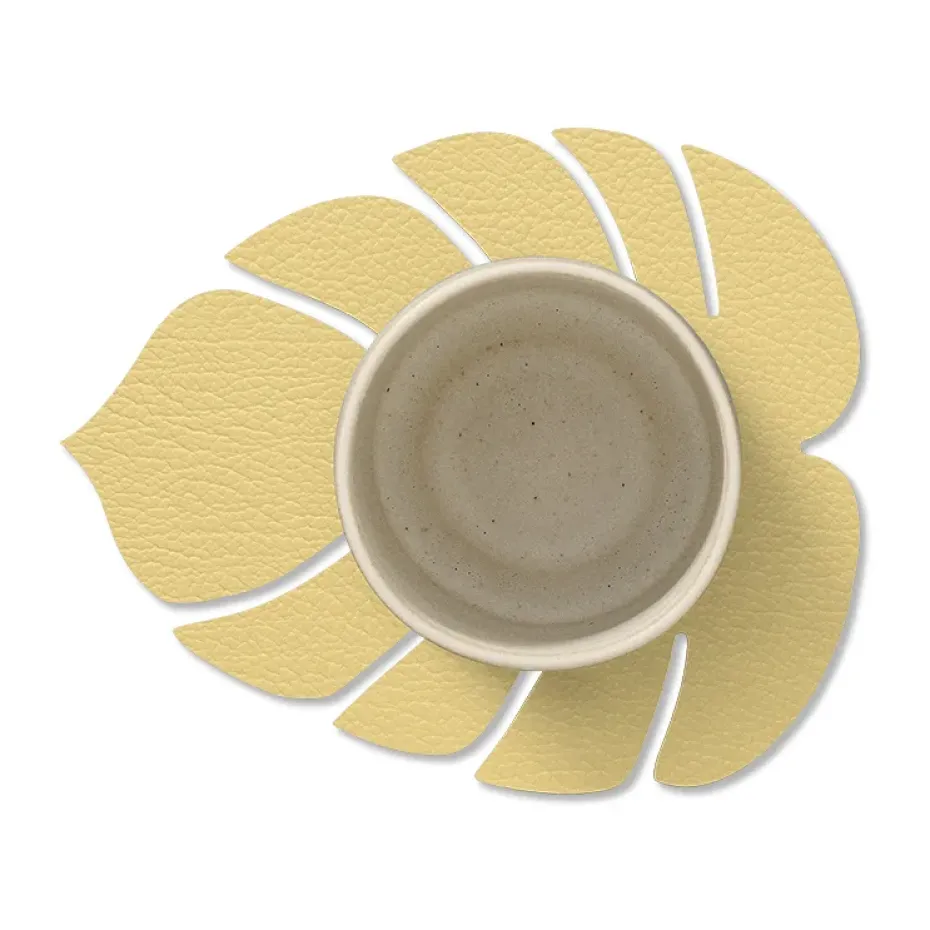 Monstera Leaf Hippo onderzetter, Goud