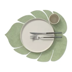 Monstera Leaf Hippo placemat L, Olijfgroen