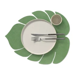 Monstera Leaf Hippo placemat L, Forest green