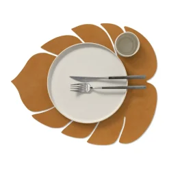 Monstera Leaf Nupo placemat L, Burned curry