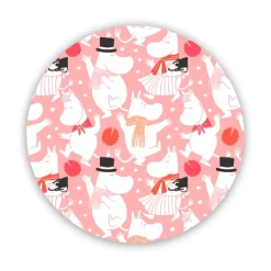 Moomin celebration onderzetter Ø21 cm, Wit-roze