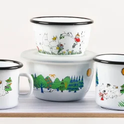 Moomin Colors emaillen kom 30 cl, Happy Family