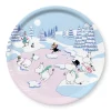 Moomin dienblad winter 2022 Ø31 cm, Blauw-wit-roze