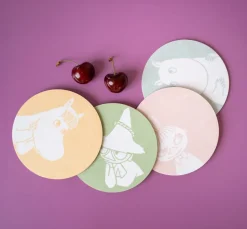 Moomin glasonderzetter Ø10 cm 4 delar, Moomin characters
