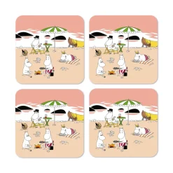 Moomin glasonderzetter zomer 2021 4-pack, Abrikoos-zand