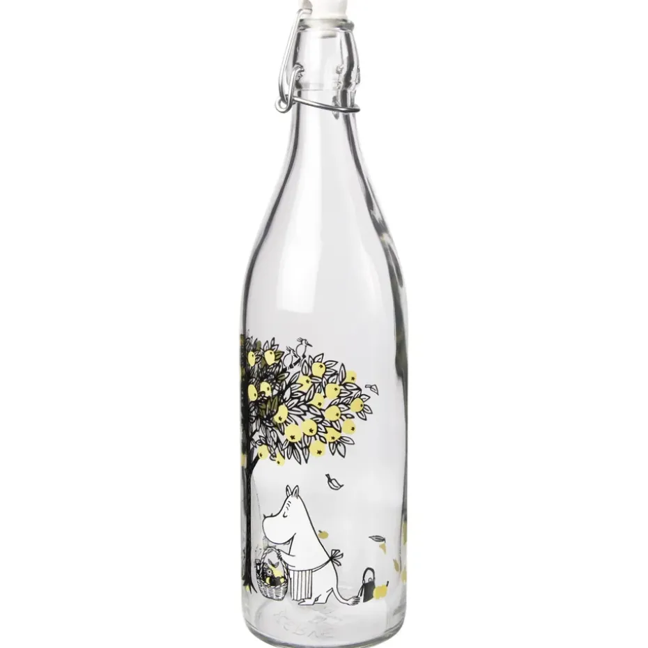 Moomin glazen fles 1 L, Apples