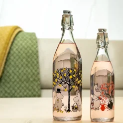 Moomin glazen fles 1 L, Apples