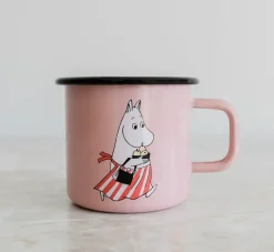 Moominmama emaillen mok 37 cl, Roze