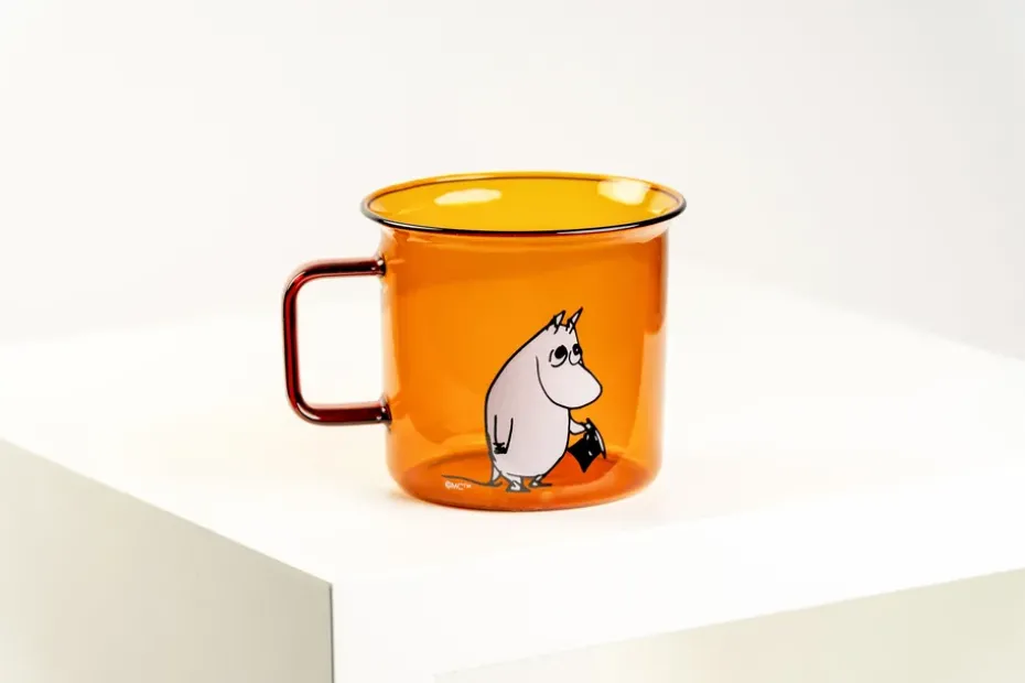 Moominpappa glazen mok 35 cl, Amber