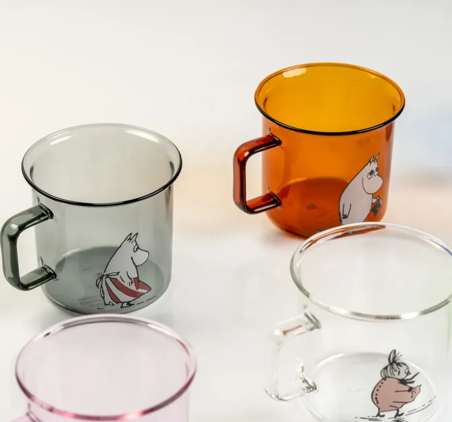 Moominpappa glazen mok 35 cl, Amber