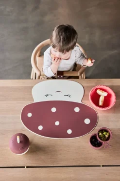 Mushroom placemat, Offwhite-red