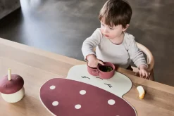 Mushroom placemat, Offwhite-red
