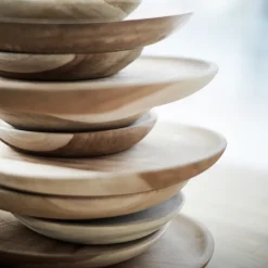 Muubs teak bord 18 cm, Natuur