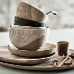 Muubs teak bord 18 cm, Natuur