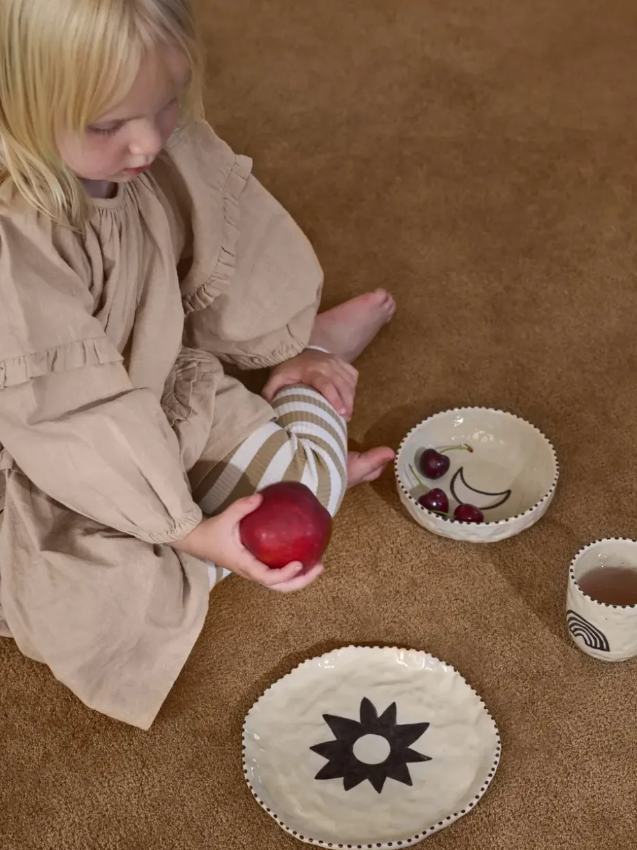 Naive kinderservies 3-delig, Red brown