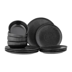 Neri serviesset 12 delen, Zwart