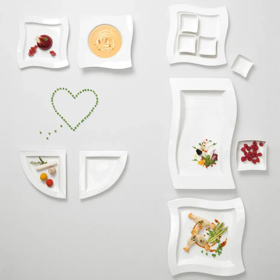 New Wave diep bord, 24 x 24 cm.