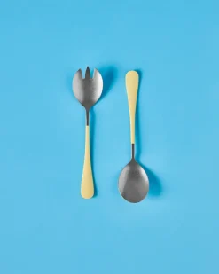 Nicolas Vahé saladebestek 2 delen, Geel