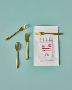 Nicolas Vahé taartvork 4-pack, Antiek gouden finish