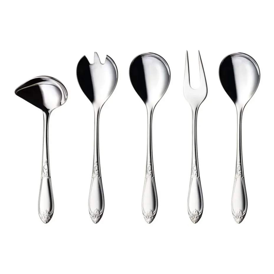 Nina serveerset 5-delig, Roestvrij staal