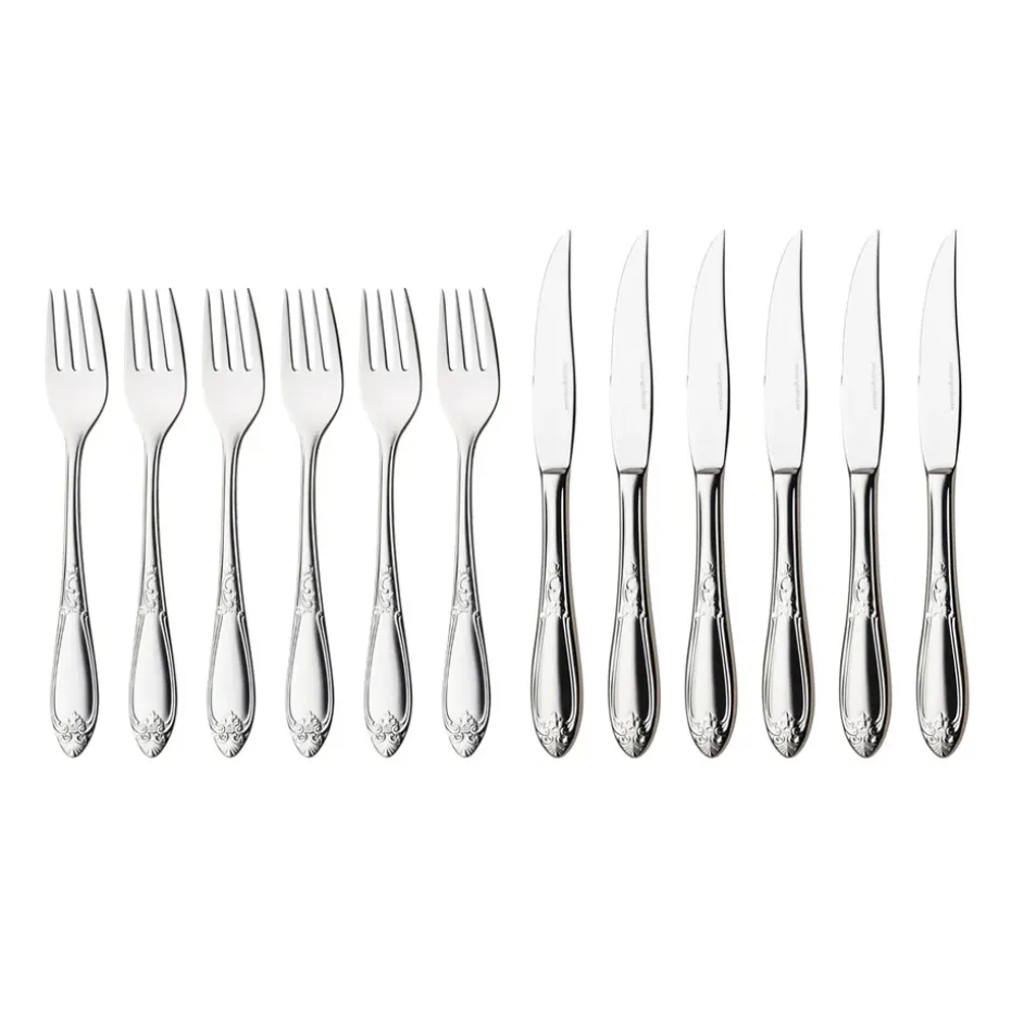 Nina vleesbestek 12 delig, roestvrij staal