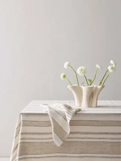 Noah tafelkleed, Beige streep, 145x330 cm