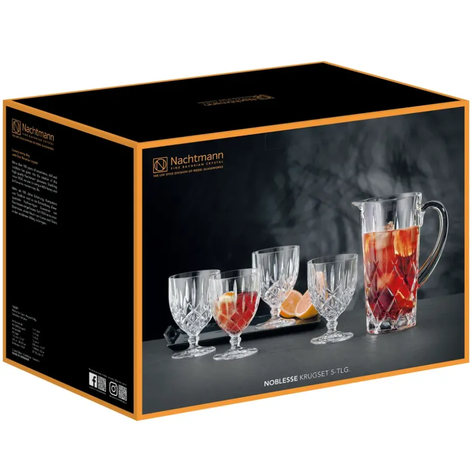 Noblesse set kan en 4 st. glazen, Helder