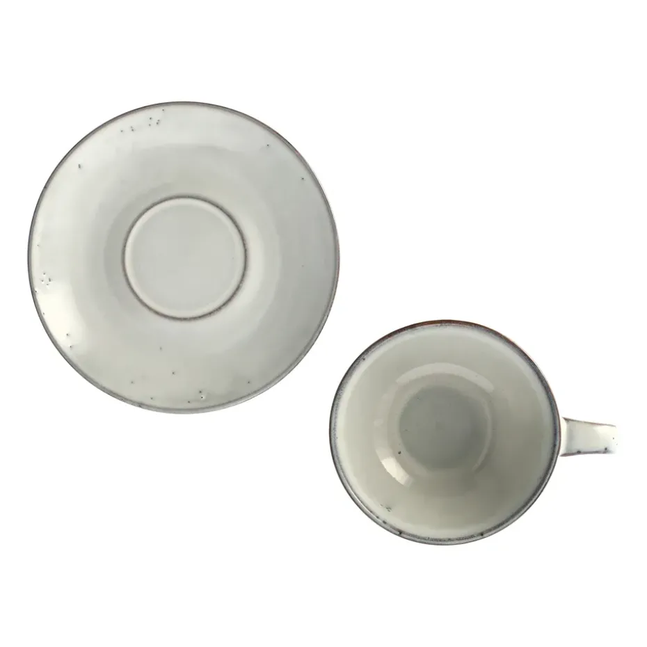 Nordic Sand theekop met schotel, 5,8 cm.