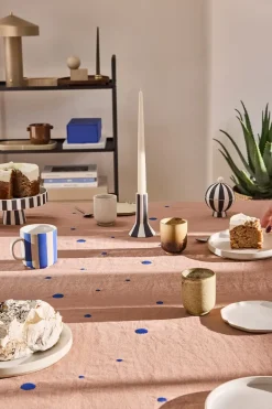 Nori tafelkleed 140x200 cm, Terracotta-optic blue