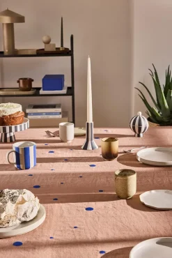 Nori tafelkleed 140x200 cm, Terracotta-optic blue