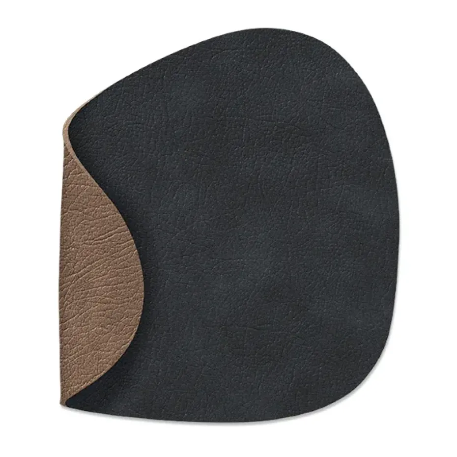 Nupo onderzetter (glazen) keerbaar curve 1 St., Zwart-bruin