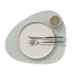 Nupo placemat curve L, metallic (steengrijs)