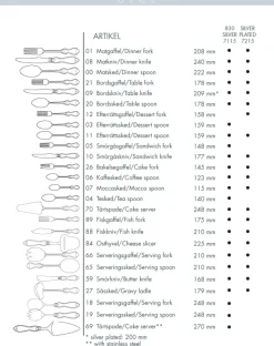 Olga tafellepel verzilverd, 18 cm