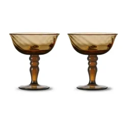 Opacity Italiaanse champagnecoupe 15 cl 2-pack, Bruin
