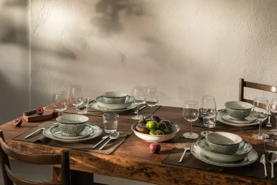 Ostindia Floris bordje Ø16 cm, Groen