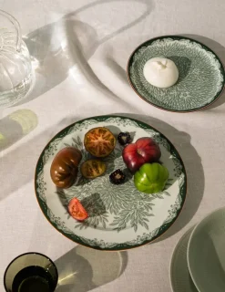 Ostindia Floris bordje Ø16 cm, Groen