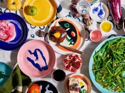 Ottolenghi Feast diep bord Ø22 cm 2-pack, Dark blue stripes-white