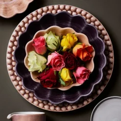 Oyster schaal Ø24 cm, Donkerpaars